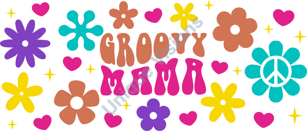 Colorful Groovy Mama Wrap 16oz Wrap