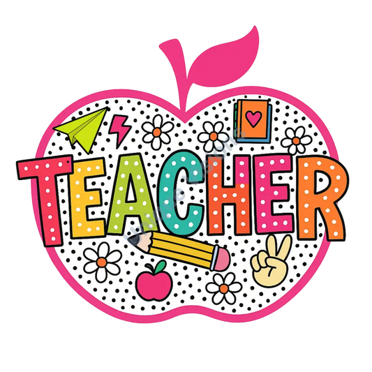 Colorful Teacher Apple Single